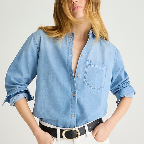 J. Crew Tops - J crew Garçon classic chambray shirt in Storm wash